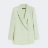 Fitted wool crepe blazer, green