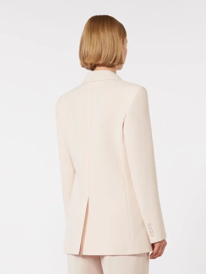 Fitted wool crepe blazer, pink Fitted wool crepe blazer, pink