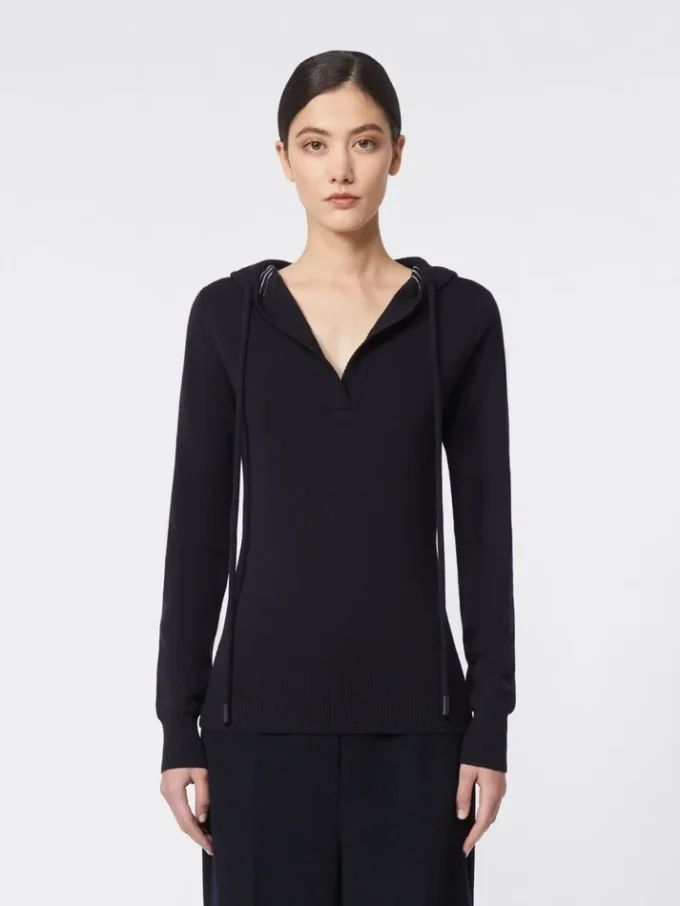 Fitted wool jumper, navy Fitted wool jumper, navy