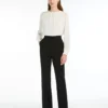 Flared cady trousers, black Flared cady trousers, black
