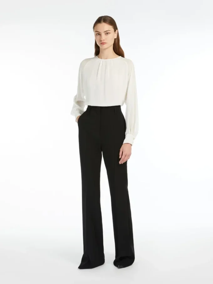Flared cady trousers, black Flared cady trousers, black