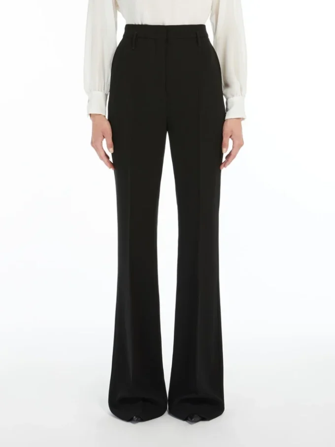 Flared cady trousers, black Flared cady trousers, black