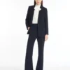 Flared cady trousers, navy Flared cady trousers, navy