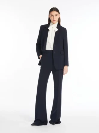 Flared cady trousers, navy