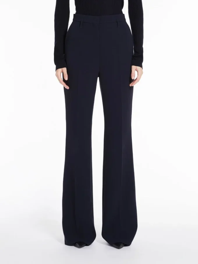 Flared cady trousers, navy Flared cady trousers, navy