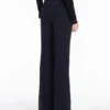 Flared cady trousers, navy Flared cady trousers, navy