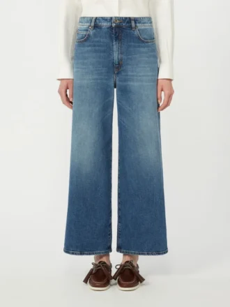 Flared comfortable denim jeans, navy