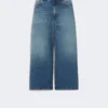 Flared comfortable denim jeans, navy