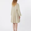 Flared cotton-poplin dress, sand