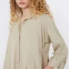 Flared cotton-poplin dress, sand