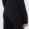 Flared trousers in stretch jersey, black