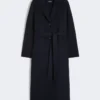 Flared wool coat, midnightblue