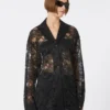 Floral lace jacket, black