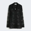 Floral lace jacket, black