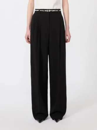Flowing cady trousers, black