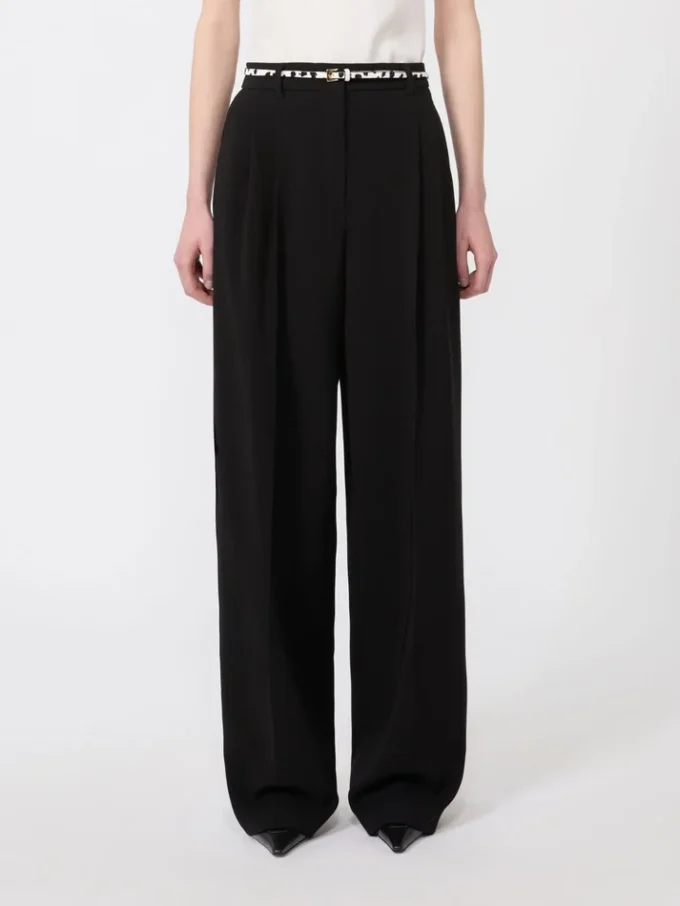 Flowing cady trousers, black Flowing cady trousers, black