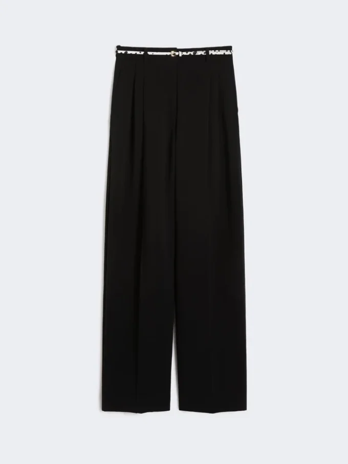 Flowing cady trousers, black Flowing cady trousers, black