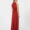 Flowing envers satin jumpsuit, red