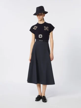 Full, tech wool skirt, ultramarine