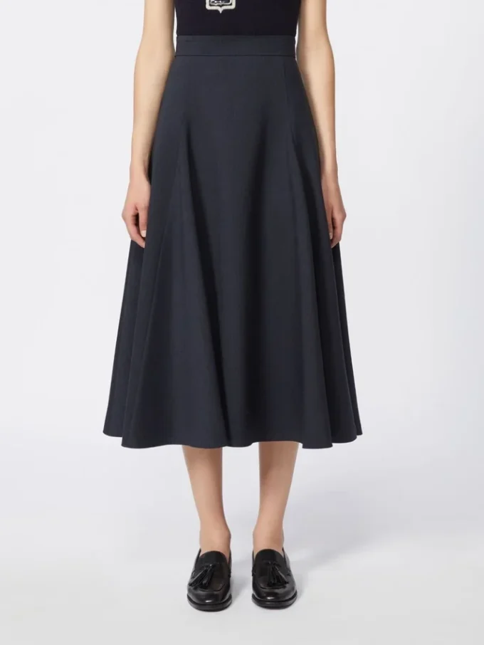 Full, tech wool skirt, ultramarine