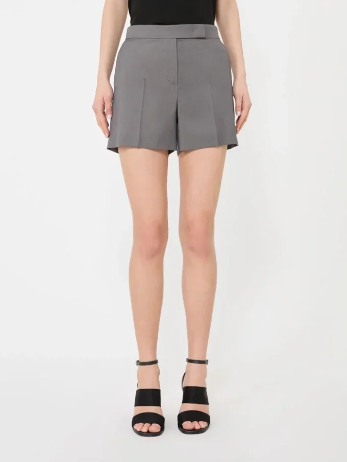 Gabardine wool shorts, medium grey