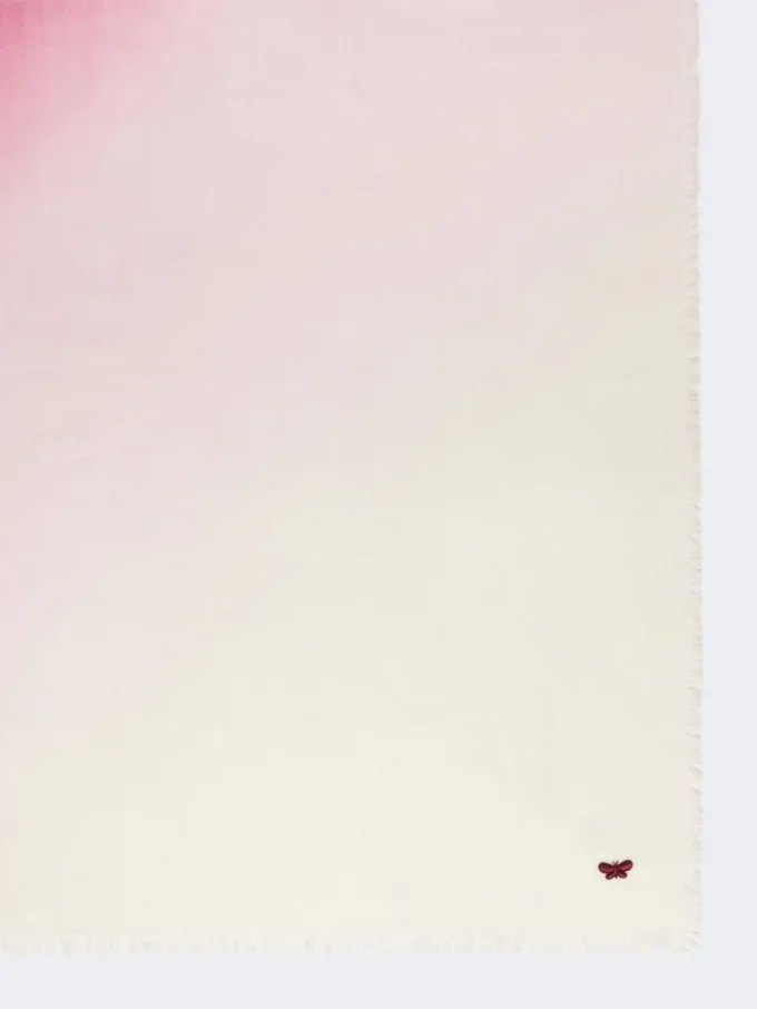 Gradient wool shawl, bordeaux