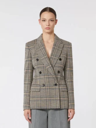 Jacquard jersey blazer, black grey