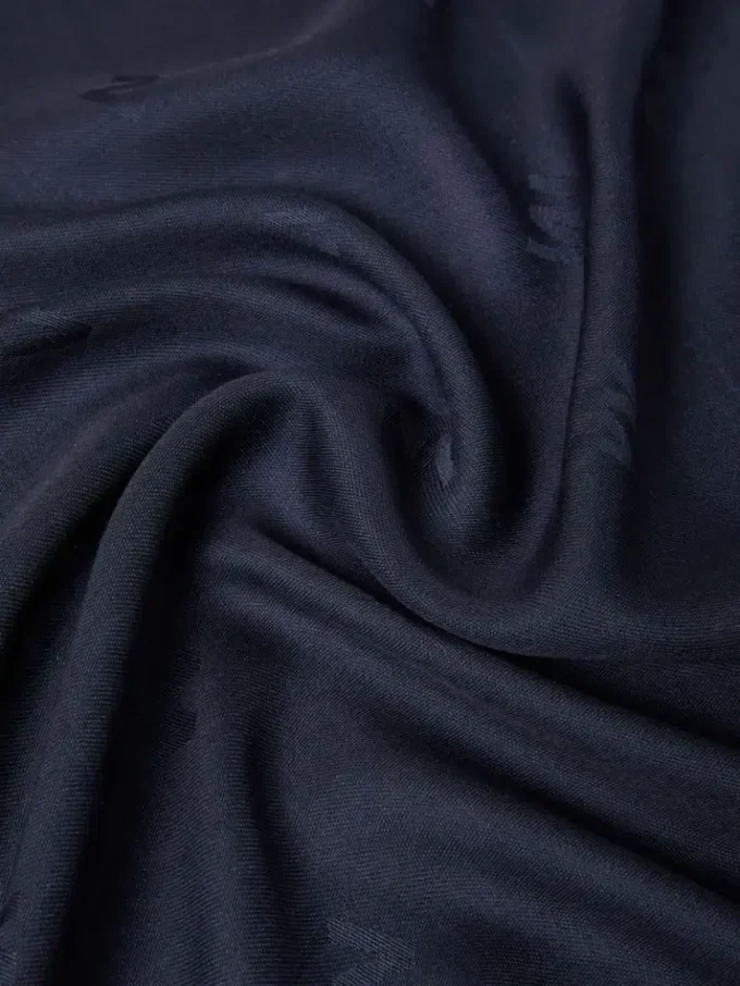 Jacquard-knit wool and silk shawl, midnightblue Jacquard-knit wool and silk shawl, midnightblue