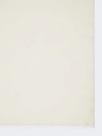 Jacquard wool, cotton and silk stole, ivory