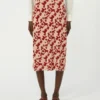 Jacquard yarn skirt, red