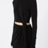 Jersey dress with knot, black Jersey dress with knot, black