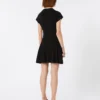 Knit dress, fitted at the waist, black