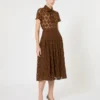 Lace midi skirt, chocolate