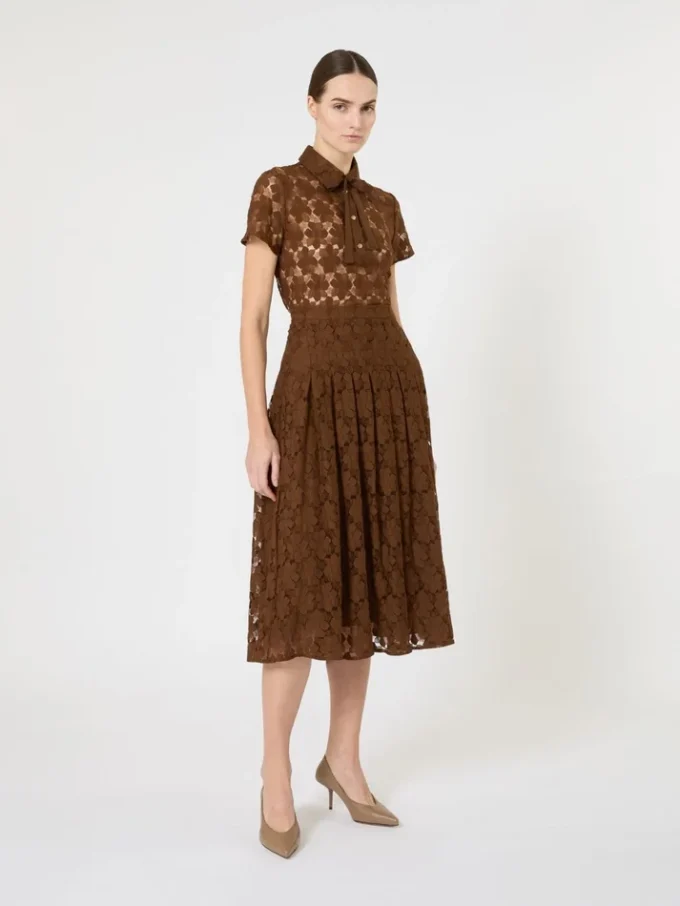 Lace midi skirt, chocolate