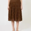 Lace midi skirt, chocolate