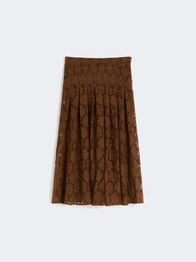 Lace midi skirt, chocolate