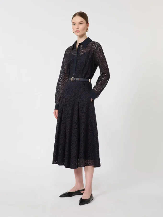 Lace shirt dress, navy