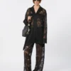 Floral lace jacket, black
