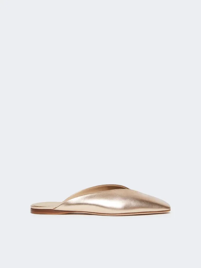 Laminated nappa leather mules, pink