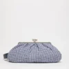 Large gingham cotton pasticcino bag, ultramarine Large gingham cotton pasticcino bag, ultramarine