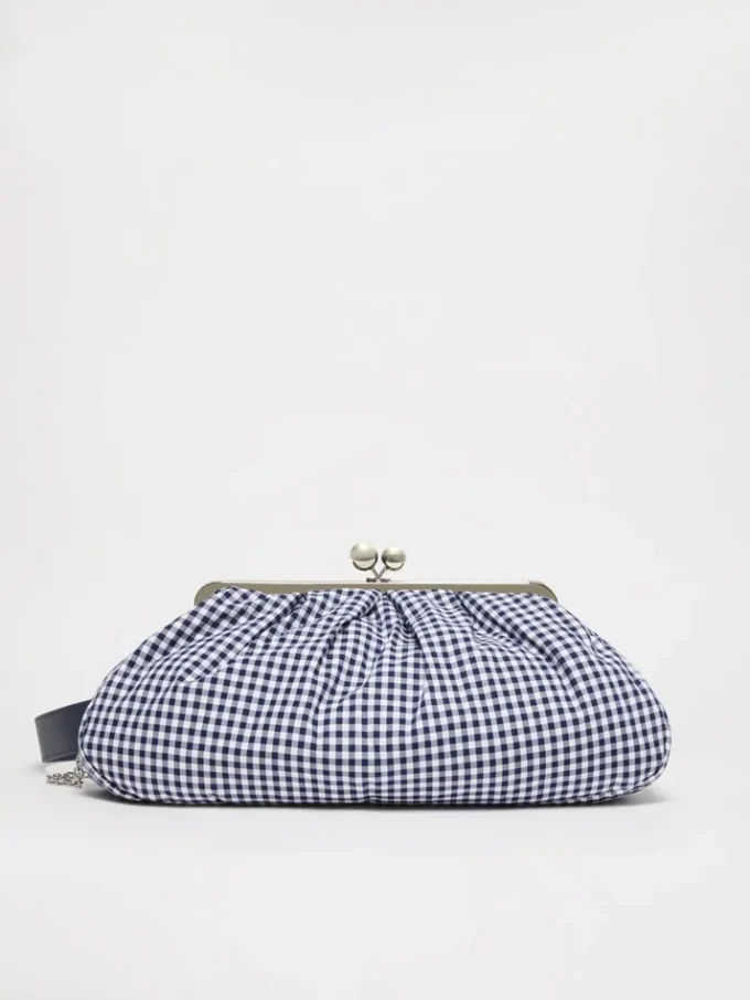 Large gingham cotton pasticcino bag, ultramarine Large gingham cotton pasticcino bag, ultramarine