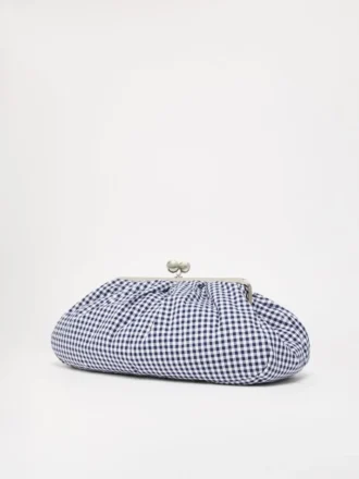Large gingham cotton pasticcino bag, ultramarine