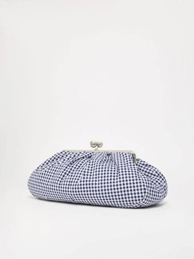 Large gingham cotton pasticcino bag, ultramarine Large gingham cotton pasticcino bag, ultramarine
