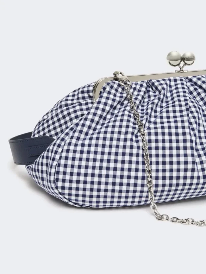 Large gingham cotton pasticcino bag, ultramarine Large gingham cotton pasticcino bag, ultramarine