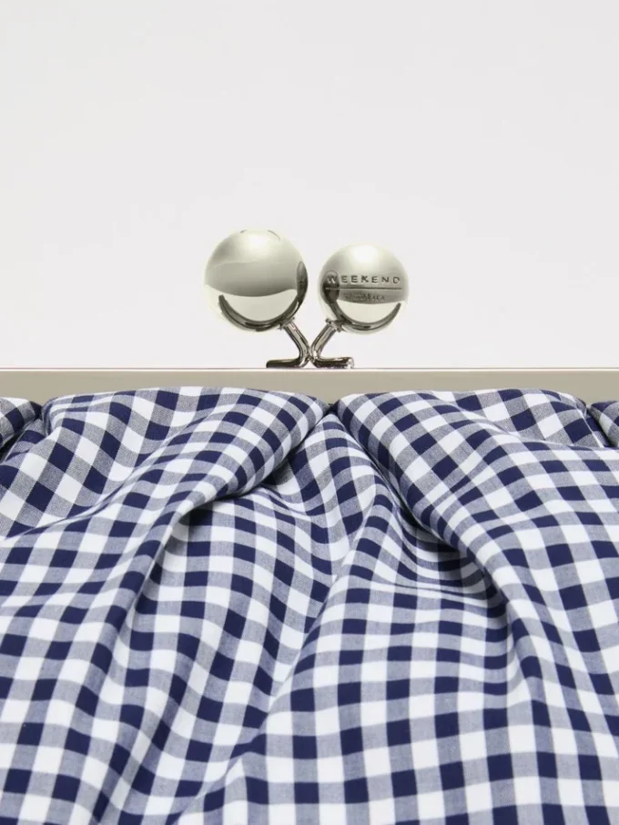 Large gingham cotton pasticcino bag, ultramarine Large gingham cotton pasticcino bag, ultramarine