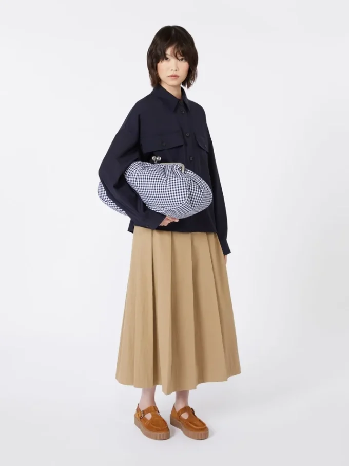 Large gingham cotton pasticcino bag, ultramarine Large gingham cotton pasticcino bag, ultramarine