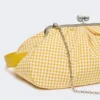Large gingham cotton pasticcino bag, yellow Large gingham cotton pasticcino bag, yellow