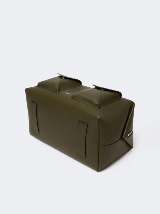 Large leather boston bag with pockets, dark brown Large leather boston bag with pockets, dark brown