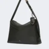 Large, low-sheen leather handbag, black Large, low-sheen leather handbag, black