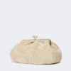 Large raffia-effect pasticcino bag, turtledove